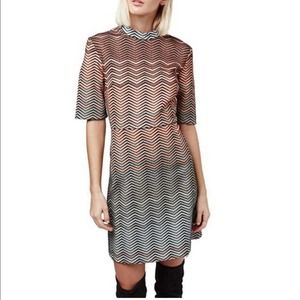 TopShop Women's Metallic Chevron Dress